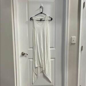 Divided Asymmetrical White Dress